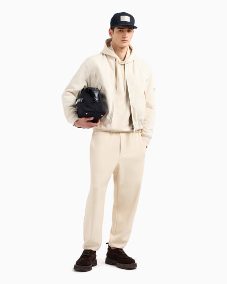 Armani Sudadera de punto de mezcla de lyocell con capucha e inscripción integral ASV Mejor oferta