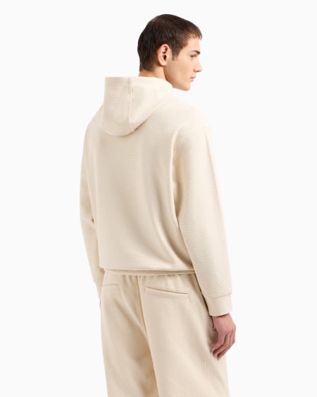 Armani Sudadera de punto de mezcla de lyocell con capucha e inscripción integral ASV Mejor oferta