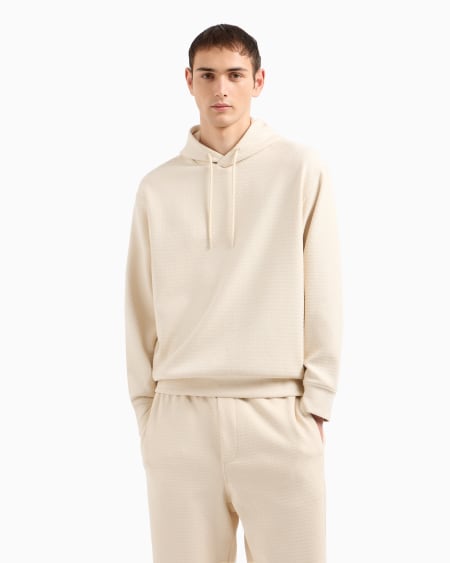 Armani Sudadera de punto de mezcla de lyocell con capucha e inscripción integral ASV Mejor oferta