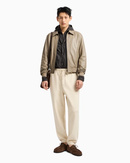Armani Pantalones de chándal de punto de mezcla de lyocell con inscripción integral ASV Rebajas online