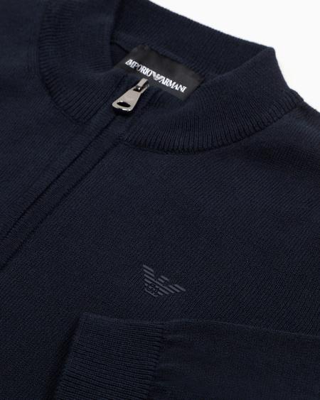 Armani Cárdigan de cremallera completa de punto maíz de algodón Oferta especial