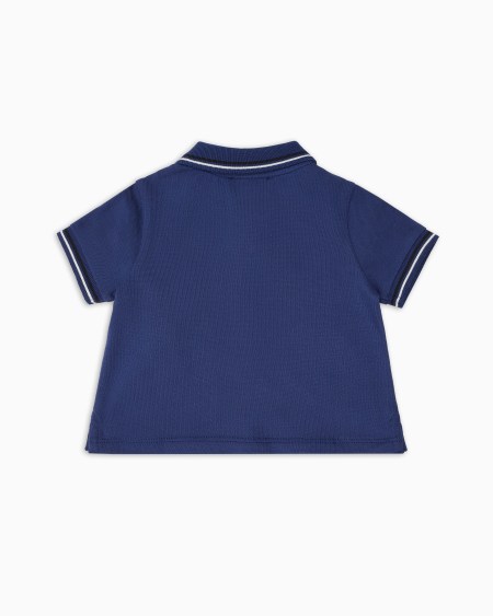 Armani Polo de piqué elástico con bordes a rayas Superdescuento
