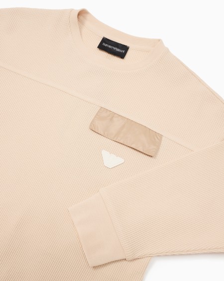 Armani Sudadera de punto gofrado orgánico ASV Grandes descuentos