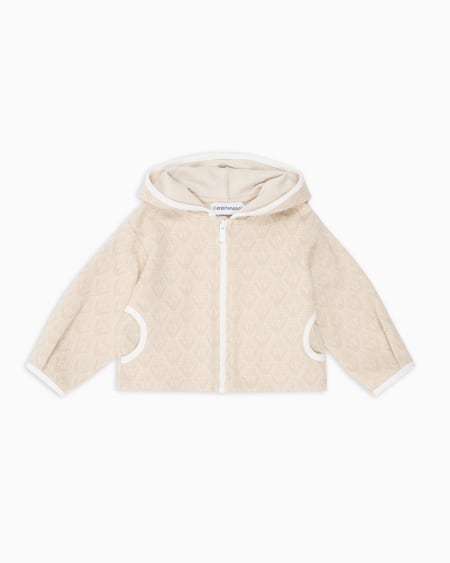 Armani Sudadera tipo cárdigan de punto jacquard con capucha y motivo integral de águila Liquidación