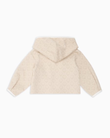 Armani Sudadera tipo cárdigan de punto jacquard con capucha y motivo integral de águila Liquidación