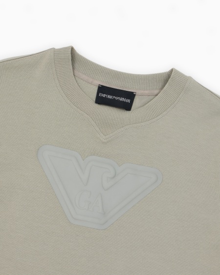 Armani Camiseta ancha de punto con maxiáguila en relieve Envío internacional gratuito