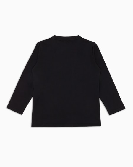 Armani Jersey de punto de algodón pima con logotipo Tienda de fábrica