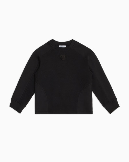 Armani Sudadera de cuello redondo en punto piqué con logotipo bordado Ahorra y exporta