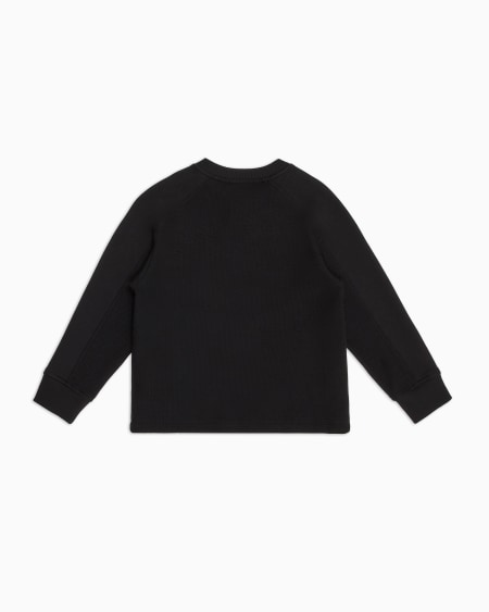 Armani Sudadera de cuello redondo en punto piqué con logotipo bordado Ahorra y exporta