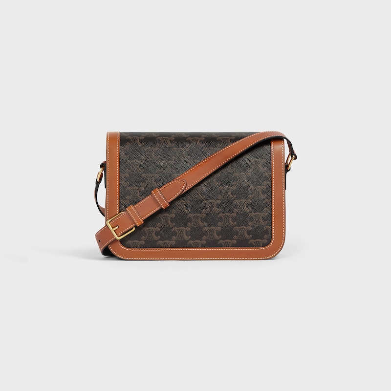 Celine Bolso Triomphe Classique de lona Triomphe y piel de becerro Oferta especial de fábrica