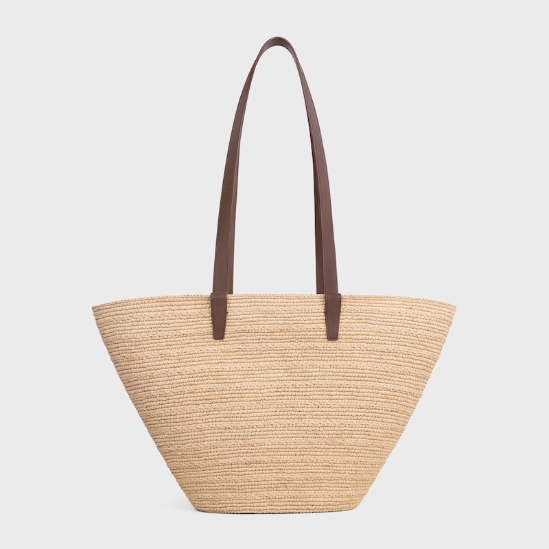 Celine BOLSO TRIOMPHE CELINE CLASSIC PANIER MEDIANO DE RAFIA Y PIEL DE BECERRO Descuento por venta flash