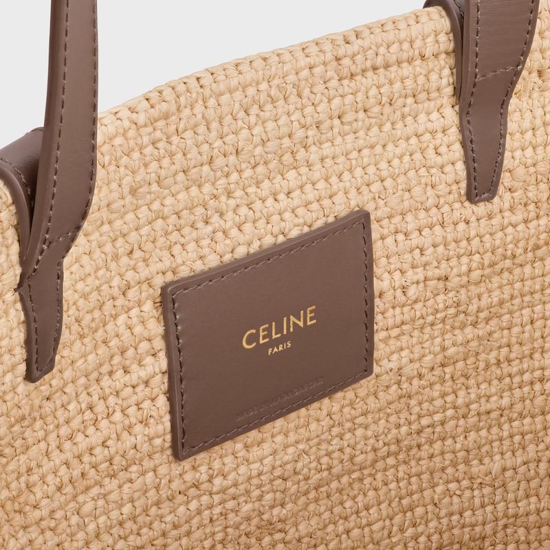 Celine BOLSO TRIOMPHE CELINE CLASSIC PANIER MEDIANO DE RAFIA Y PIEL DE BECERRO Descuento por venta flash