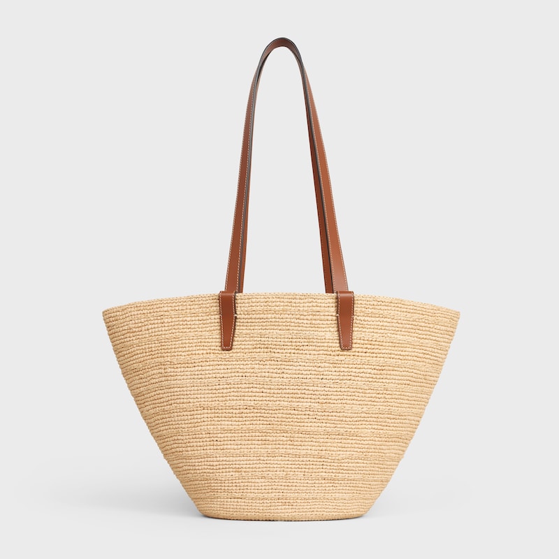 Celine BOLSO TRIOMPHE CELINE CLASSIC PANIER MEDIANO DE RAFIA Y PIEL DE BECERRO Ofertas de temporada