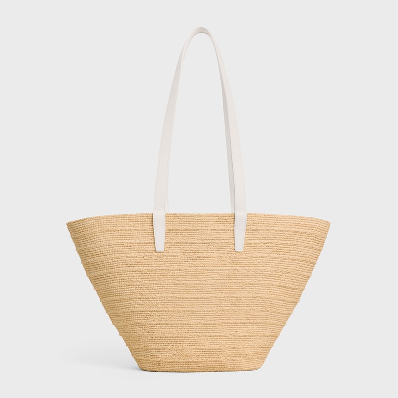 Celine BOLSO TRIOMPHE CELINE CLASSIC PANIER MEDIANO DE RAFIA Y PIEL DE BECERRO Ofertas especiales