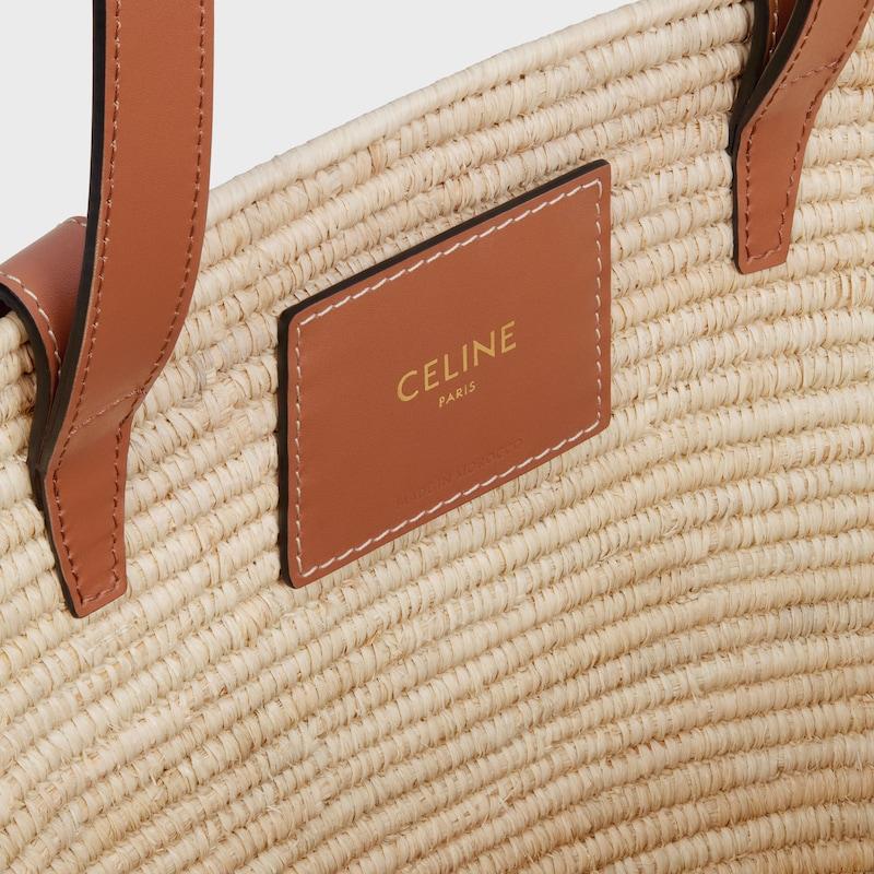 Celine BOLSO CELINE CLASSIC PANIER PEQUEÑO CON TRIOMPHE TRENZADO DE RAFIA Y PIEL DE BECERRO Rebajas de fin de temporada