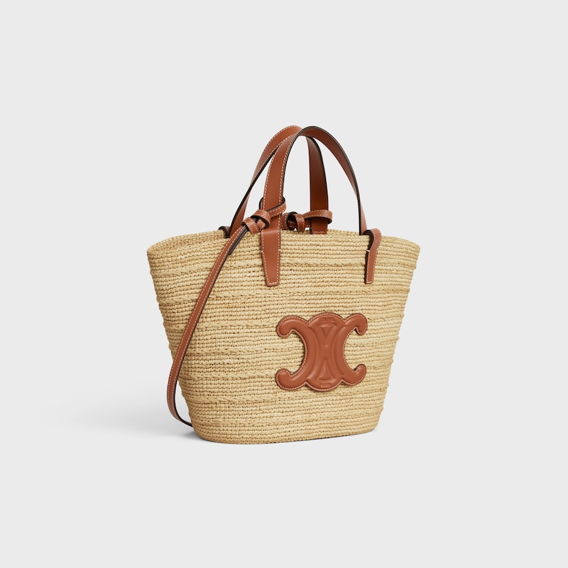 Celine BOLSO TEEN CELINE CLASSIC PANIER FLEXIBLE DE RAFIA Y PIEL DE BECERRO Precio ultrabajo