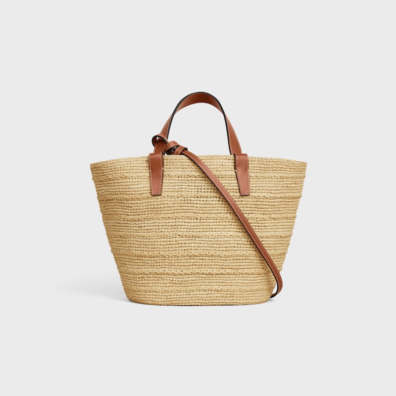 Celine BOLSO TEEN CELINE CLASSIC PANIER FLEXIBLE DE RAFIA Y PIEL DE BECERRO Precio ultrabajo