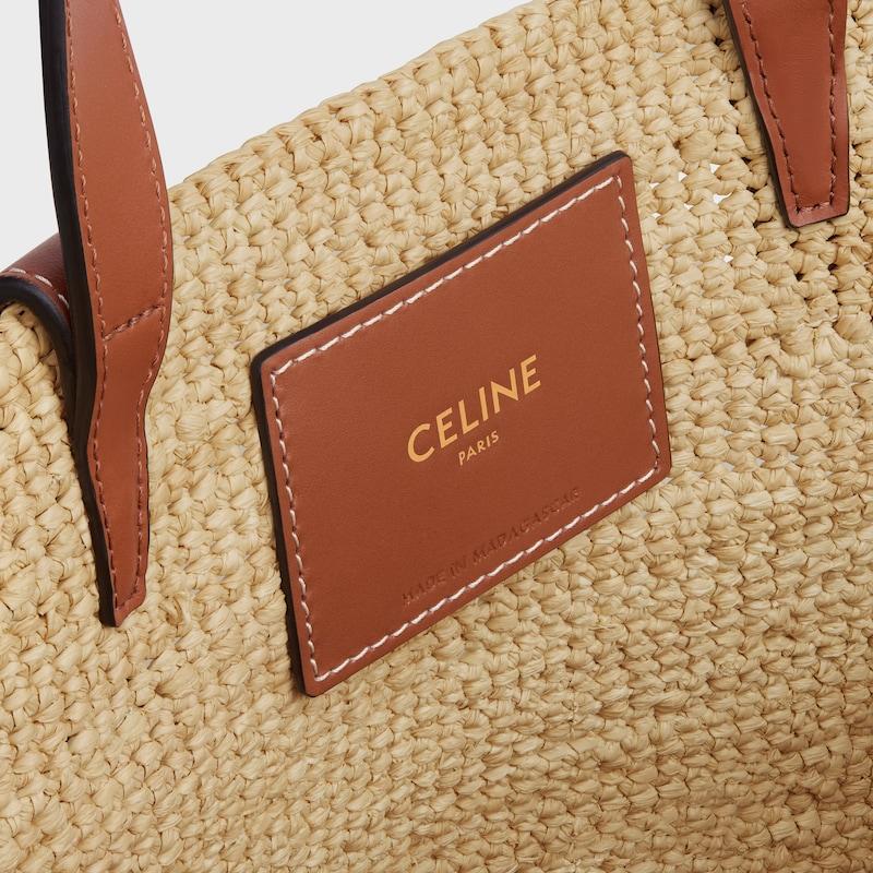 Celine BOLSO TEEN CELINE CLASSIC PANIER FLEXIBLE DE RAFIA Y PIEL DE BECERRO Precio ultrabajo