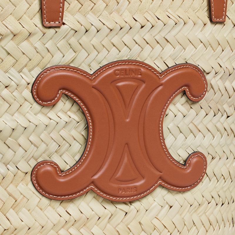 Celine Bolso Celine Classic Panier mediano de hojas de palma y piel de becerro 2025