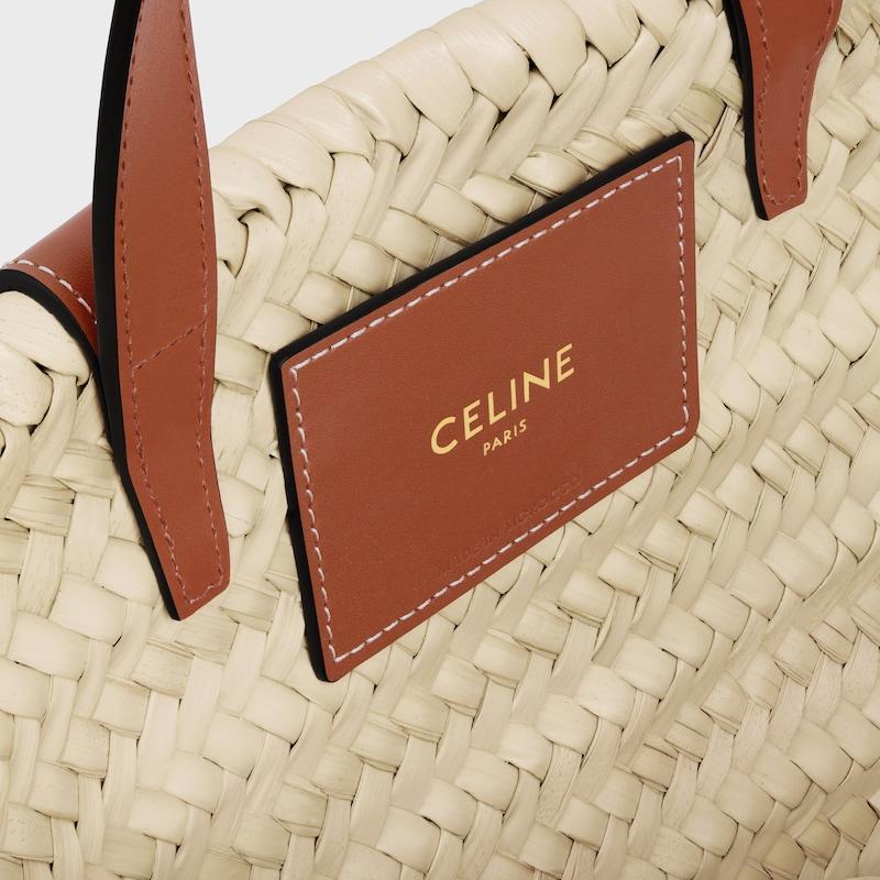 Celine BOLSO TEEN CELINE CLASSIC PANIER DE HOJAS DE PALMA Y PIEL DE BECERRO En línea