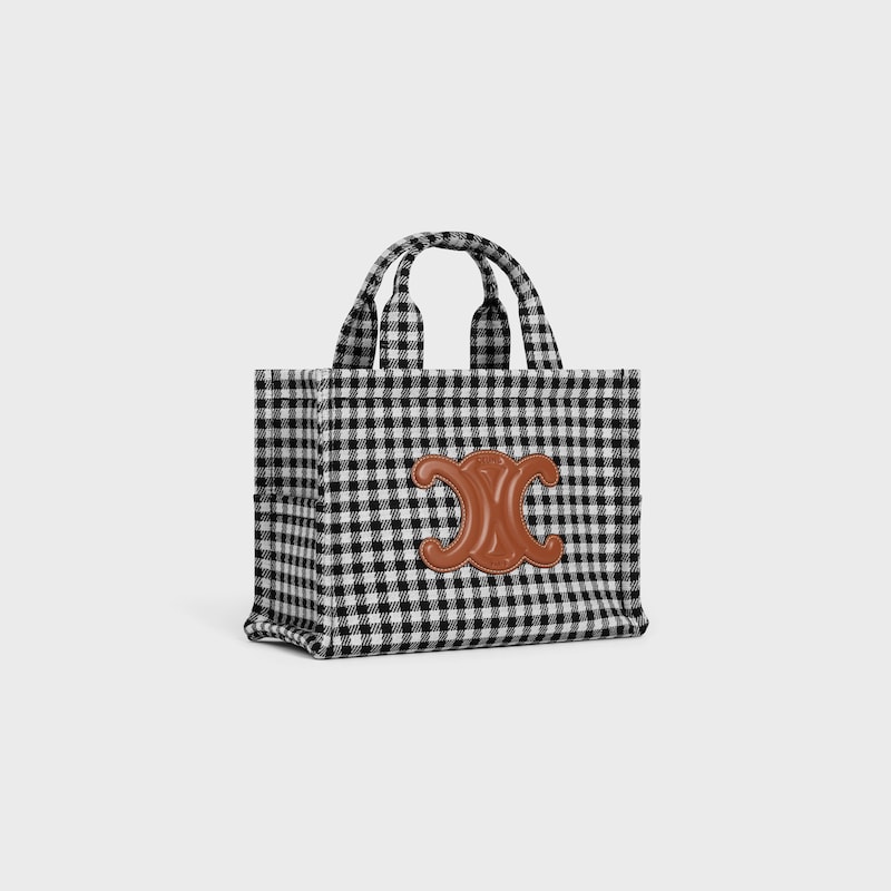 Celine BOLSO CABAS THAIS PEQUEÑO DE TEJIDO DE CUADRO VICHY Y PIEL DE BECERRO Outlet