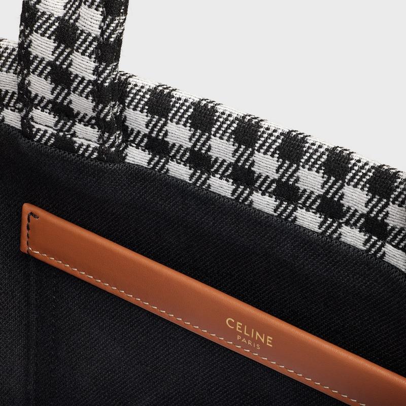 Celine BOLSO CABAS THAIS PEQUEÑO DE TEJIDO DE CUADRO VICHY Y PIEL DE BECERRO Outlet