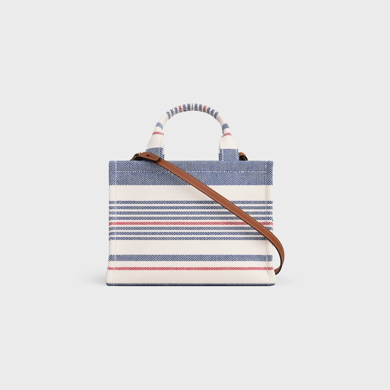 Celine Bolso Cabas Thais de TEJIDO DE RAYAS Y PIEL DE BECERRO En oferta