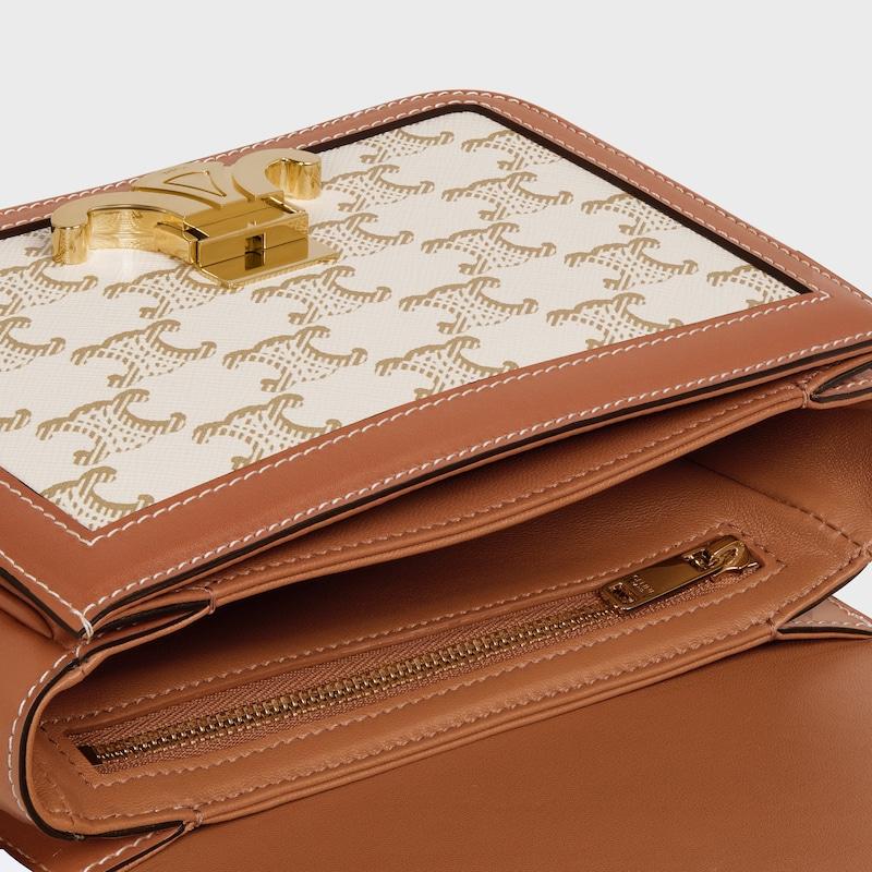 Celine Bolso Teen Triomphe de lona Triomphe y piel de becerro ÚLTIMAS EDICIONES