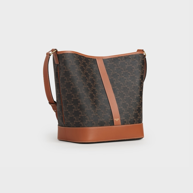 Celine BOLSO CUBO MEDIANO DE LONA TRIOMPHE Y PIEL DE BECERRO Precios de Black Friday