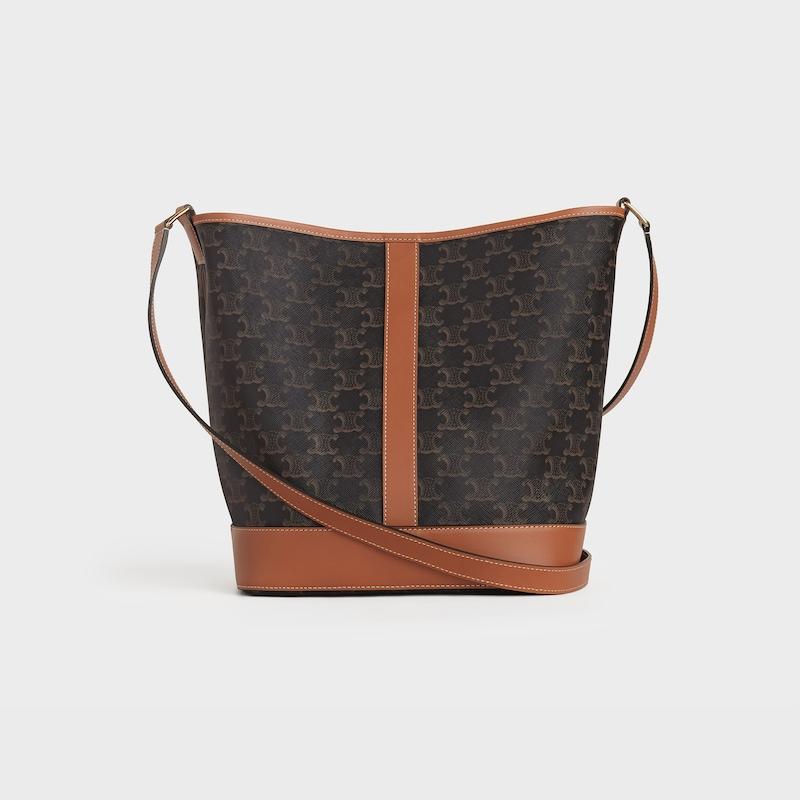 Celine BOLSO CUBO MEDIANO DE LONA TRIOMPHE Y PIEL DE BECERRO Precios de Black Friday