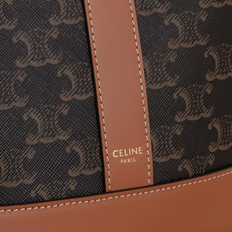 Celine Bolso cubo pequeño de lona Triomphe y piel de becerro En oferta