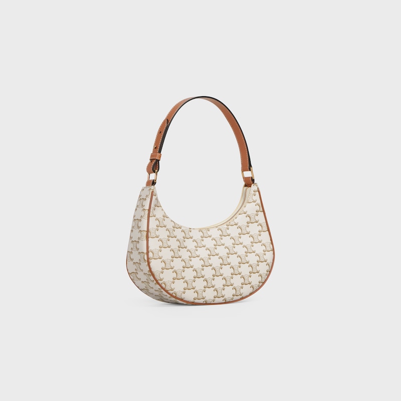 Celine Bolso Ava de lona Triomphe y piel de becerro Última moda