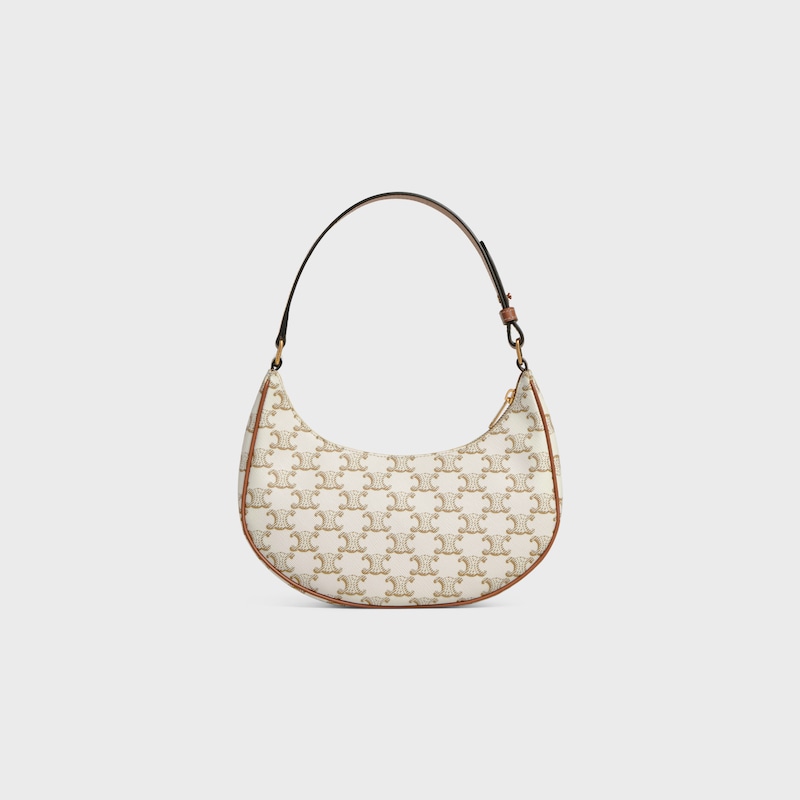 Celine Bolso Ava de lona Triomphe y piel de becerro Última moda