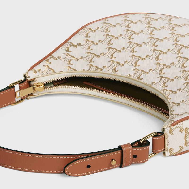 Celine Bolso Ava de lona Triomphe y piel de becerro Última moda