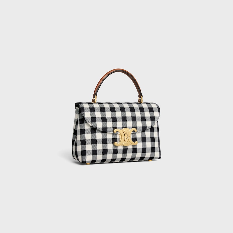 Celine BOLSO TEEN NINO DE TEJIDO DE CUADRO VICHY Y PIEL DE BECERRO Mejor oferta