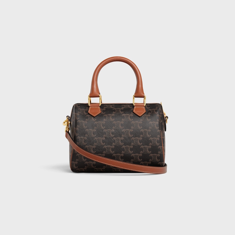 Celine BOLSO BOSTON PEQUEÑO DE LONA TRIOMPHE Y PIEL DE BECERRO Envío internacional gratuito