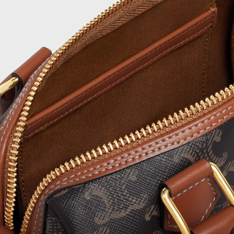 Celine BOLSO BOSTON PEQUEÑO DE LONA TRIOMPHE Y PIEL DE BECERRO Envío internacional gratuito