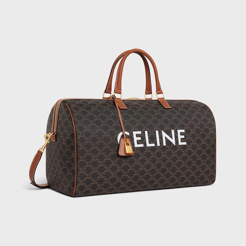Celine Bolso Voyage grande de lona Triomphe con estampado Celine Descuentos del mes