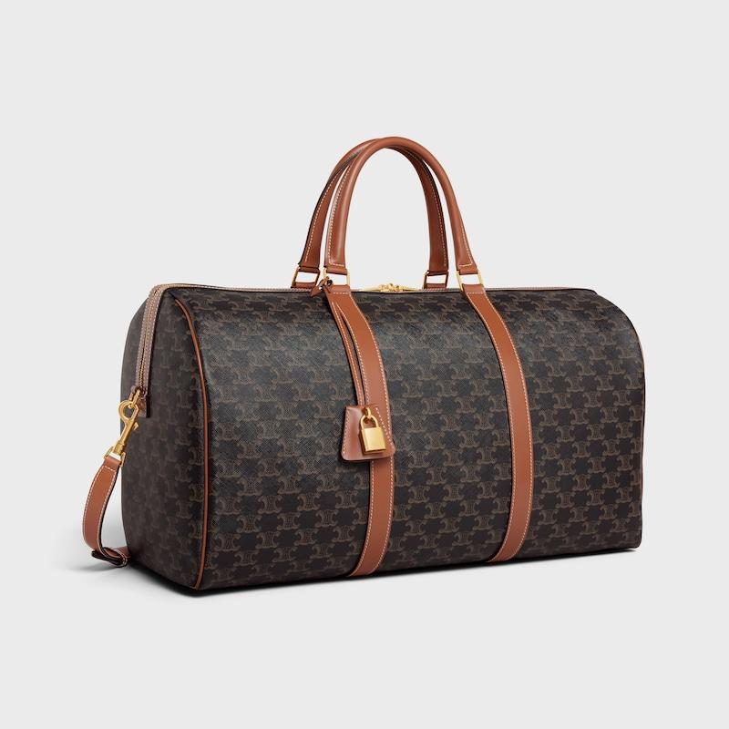 Celine Bolsa de viaje grande de lona Triomphe y piel de becerro Oferta exclusiva