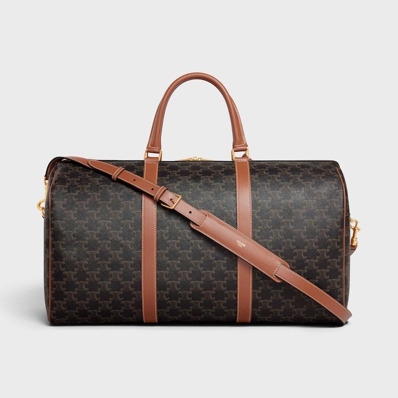 Celine Bolsa de viaje grande de lona Triomphe y piel de becerro Oferta exclusiva