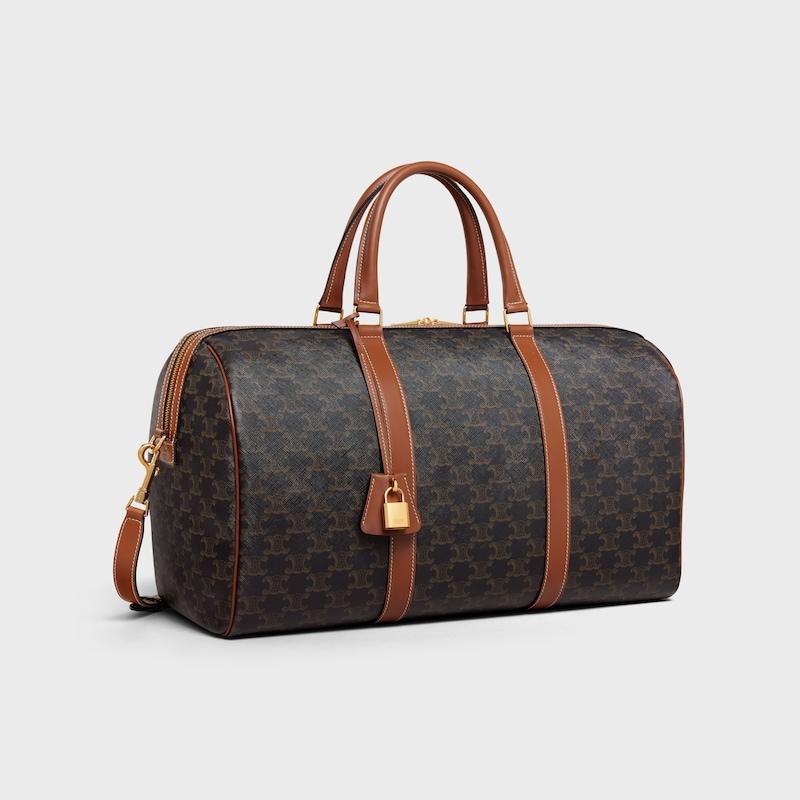 Celine Bolsa de viaje mediana de lona Triomphe y piel de becerro Descuento por venta flash