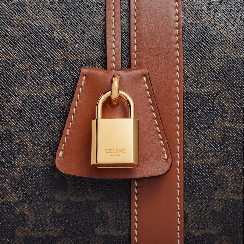 Celine Bolsa de viaje mediana de lona Triomphe y piel de becerro Descuento por venta flash