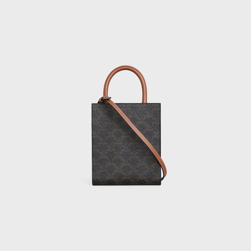 Celine Bolso Cabas vertical mini de lona Triomphe y piel de becerro con estampado Celine Grandes ahorros