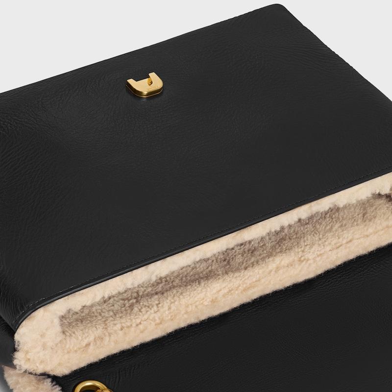 Celine BOLSO VICTOIRE CELINE GRANDE DE PIEL DE CORDERO FRUNCIDA Y PIEL DE BORREGO Ventas relámpago