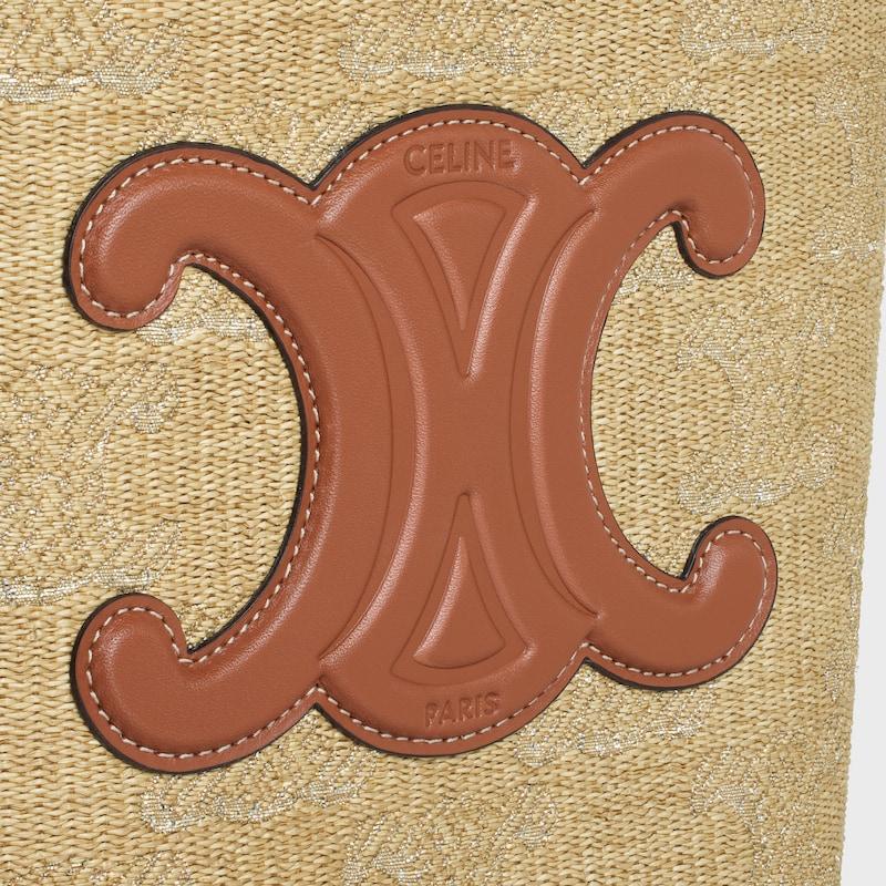Celine BOLSO CUBO PEQUEÑO DE PIEL TRIOMPHE DE TEJIDO EFECTO RAFIA CON JACQUARD TRIOMPHE Limitado a 3 días