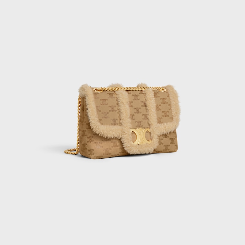 Celine BOLSO VICTOIRE CELINE MEDIANO DE PIEL DE BORREGO CON MOTIVO TRIOMPHE INTEGRAL Última moda