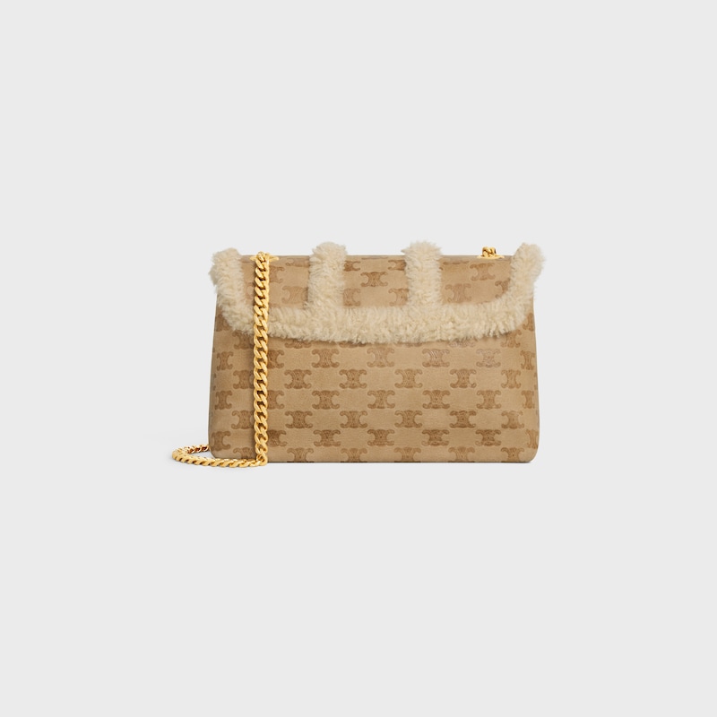 Celine BOLSO VICTOIRE CELINE MEDIANO DE PIEL DE BORREGO CON MOTIVO TRIOMPHE INTEGRAL Última moda