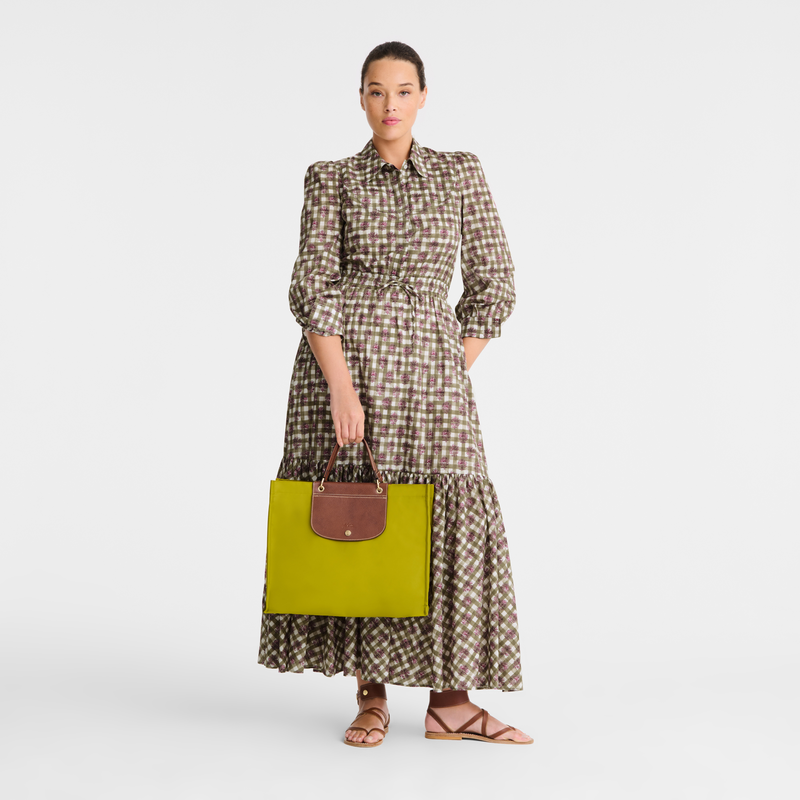 ﻿Longchamp Cabas Longchamp Bolso shopper L Tela - Verde Kiwi Descuento