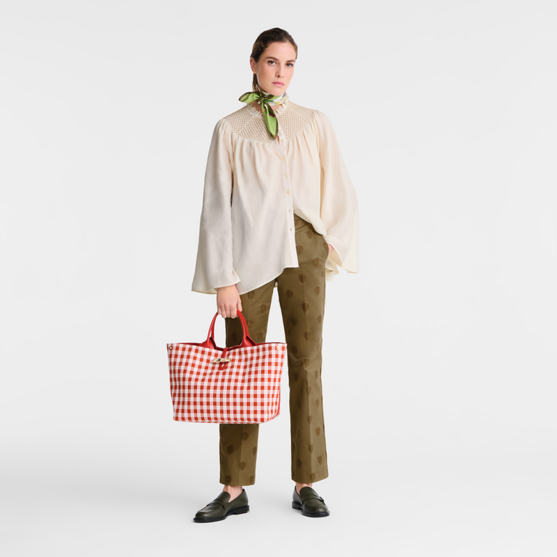 Longchamp Le Roseau Bolso con asa superior L Tela - Corteza Envío gratis