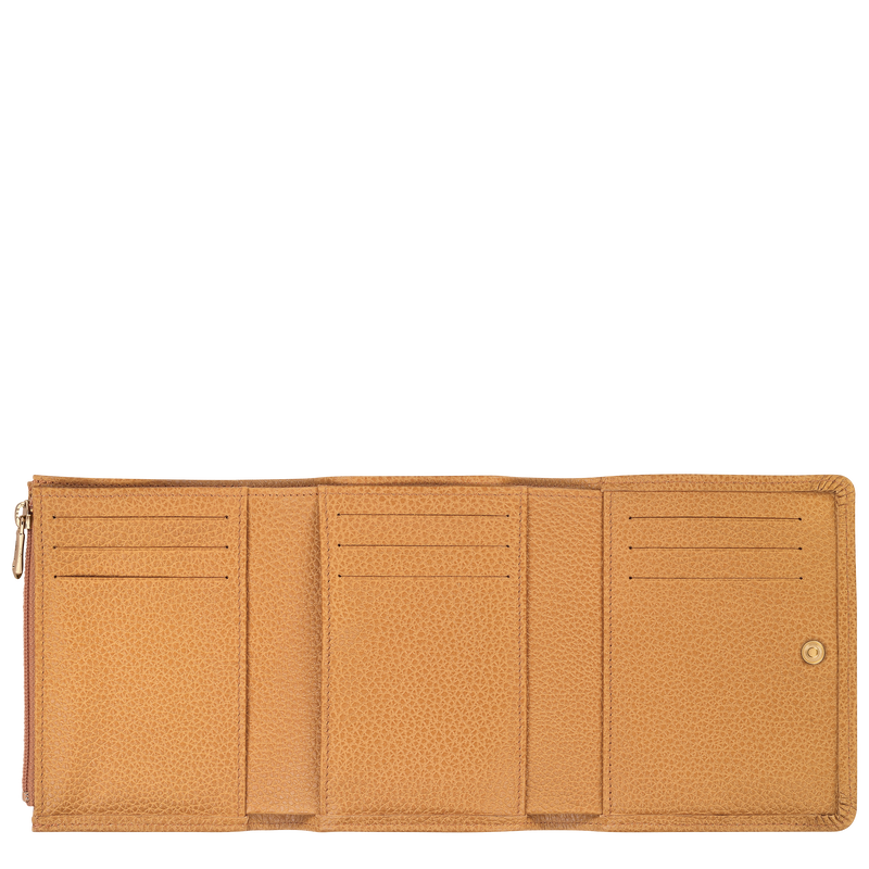 Longchamp Le Foulonné Cartera compacta Cuero - Nuez Precio de fábrica